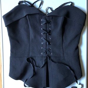 Express black zip up corset top
